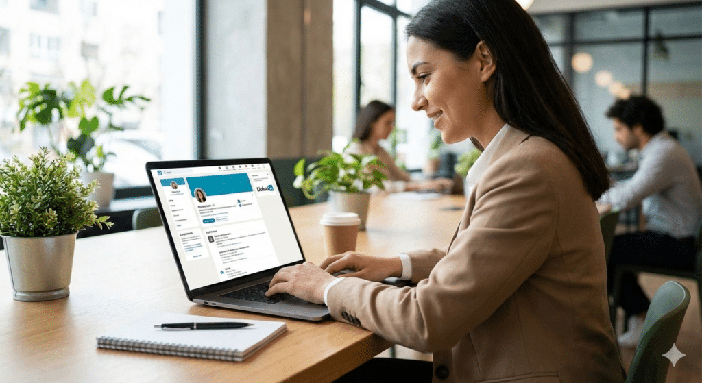 femme devant son ordinateur recherchant un emploi